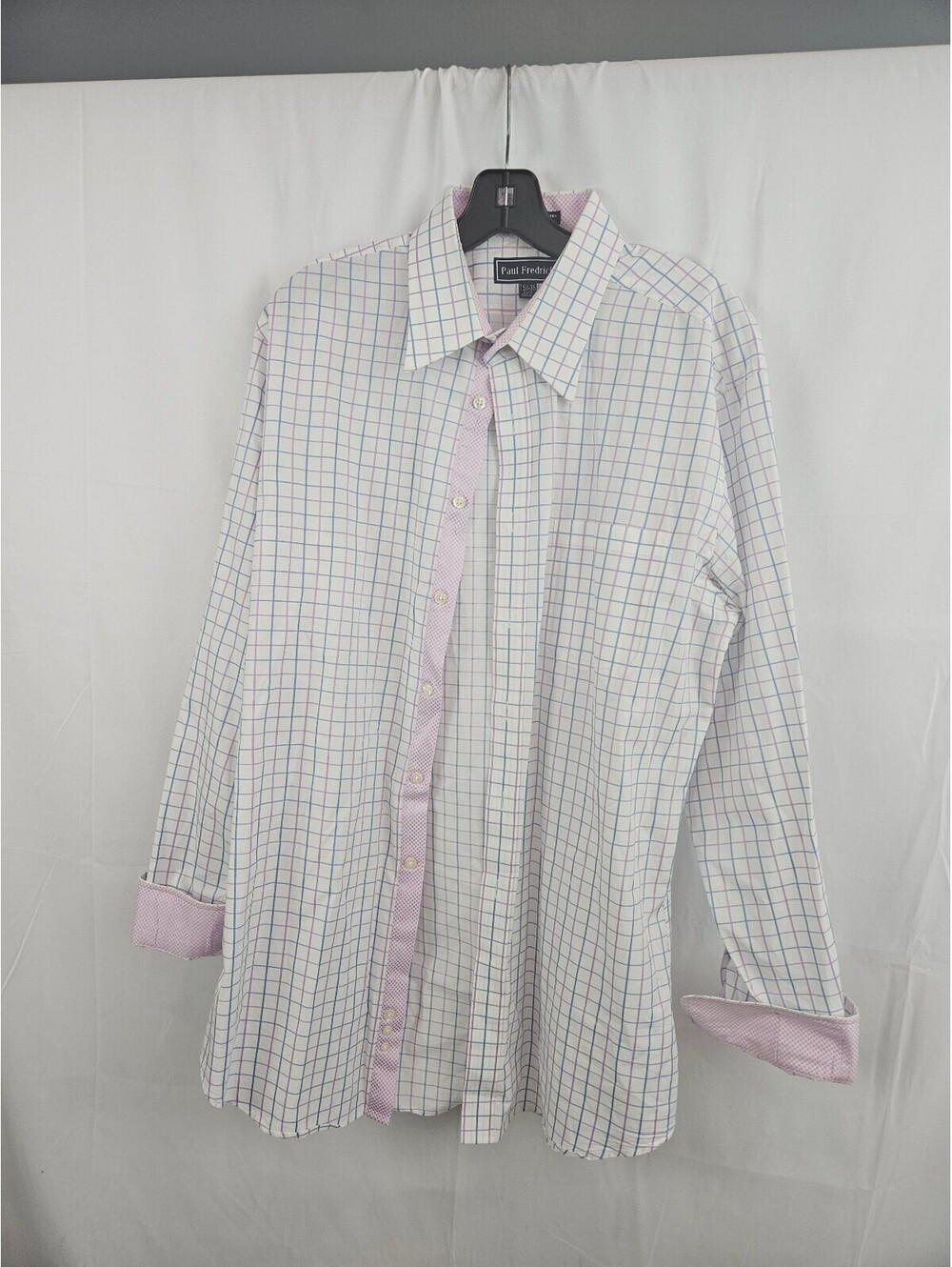 Paul Fredrick Men's Trim Fit Dress Shirt Size 16.5 35 White,